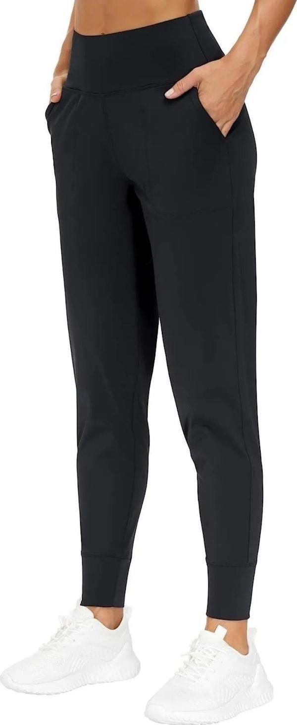 Genius Store Kadın Yüksek Bel Yoga Koşu Egzersiz Joggers Hafif Eşofman Altı Joger-Eşofman Siyah S - Image 1