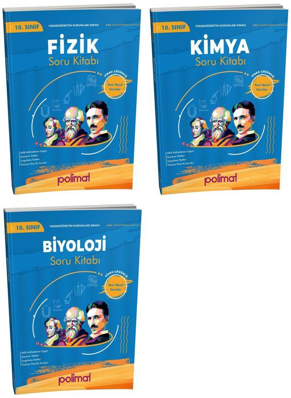 Polimat 2025 10. Sınıf Fizik + Kimya + Biyoloji Soru Seti 3 Kitap - Polimat Yayınları - Image 1