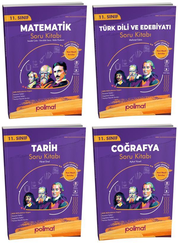 Polimat 2025 11. Sınıf Matematik + Türk Dili + Tarih + Coğrafya Soru Seti 4 Kitap - Polimat Yayınları - Image 1