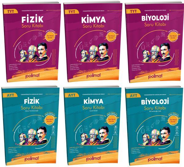 Polimat 2025 Tyt Ayt Fizik + Kimya + Biyoloji Soru Kitabı Seti 6 Kitap - Polimat Yayınları - Image 1