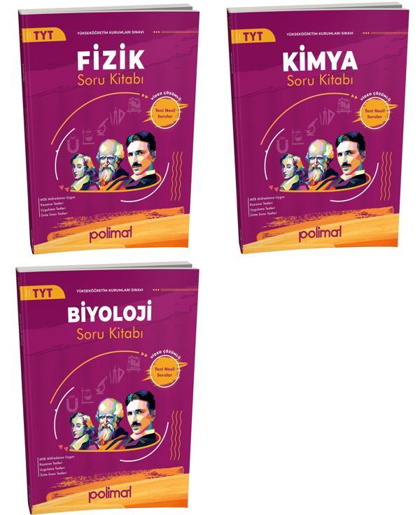 Polimat 2025 Tyt Fizik + Kimya + Biyoloji Soru Kitabı Seti 3 Kitap - Polimat Yayınları - Image 1