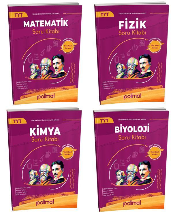 Polimat 2025 Tyt Matematik + Fizik + Kimya + Biyoloji Soru Kitabı Seti 4 Kitap - Polimat Yayınları - Image 1