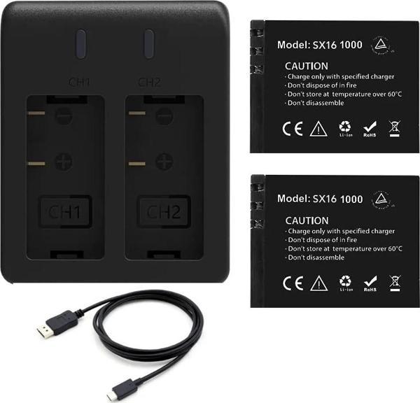 Akaso Brave 4 Pro Aksiyon Kamera Bataryası 2 Batarya + 2'li Şarj Adaptörü - Image 1