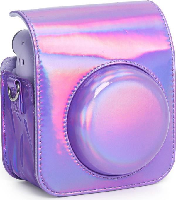 Instax Mini 12 Makine Uyumlu Lila Parlak Deri Kılıf - Image 1