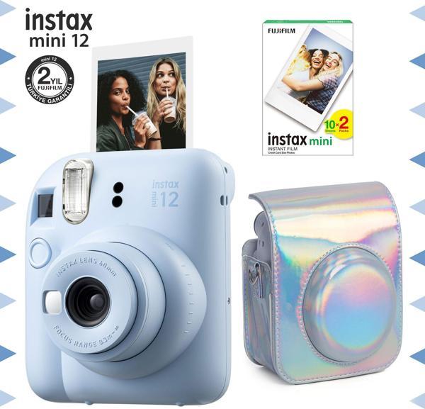 Instax mini 12 Mavi  Fotoğraf Makinesi-20'li Film ve Parlak Kılıf Seti - Image 1