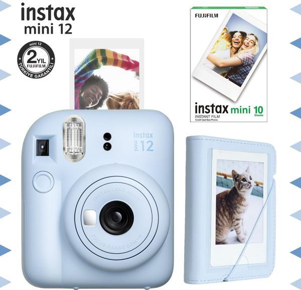 Instax mini 12 Mavi Fotoğraf Makinesi-10'lu Film ve Mini Albüm Seti - Image 1