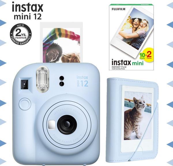 Instax mini 12 Mavi Fotoğraf Makinesi-20'li Film ve Mini Albüm Seti - Image 1