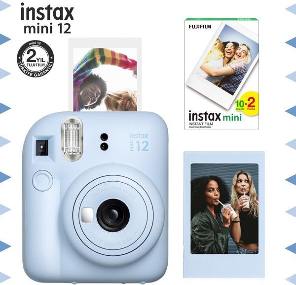 Instax mini 12 Mavi Fotoğraf Makinesi-Çerçeve ve 20'li mini Film Seti - Image 1