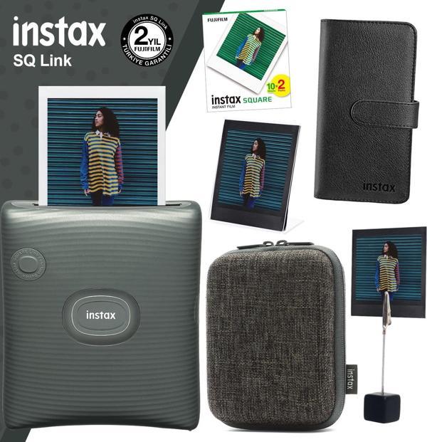 Instax SQ Link Yeşil Yazıcı 20li Square Film Kılıf Albüm Pleksi Çerçeve ve Kıskaçlı Stand - Image 1