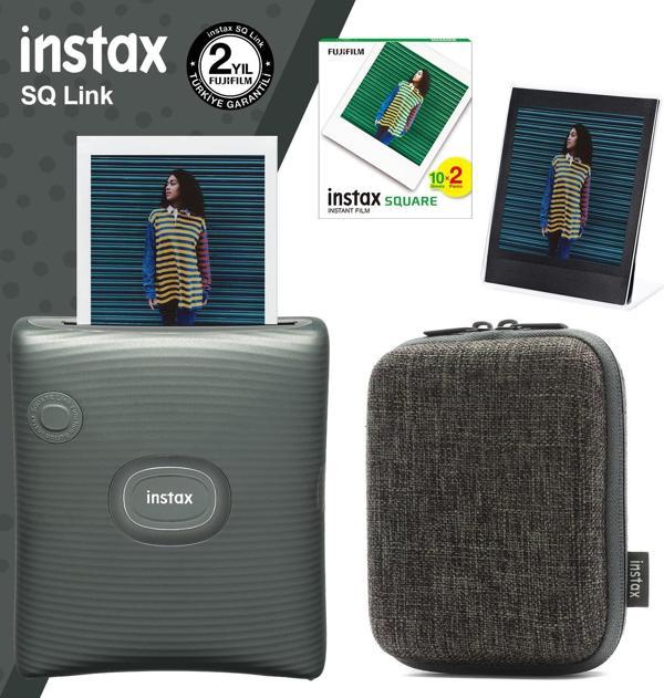 Instax SQ Link Yeşil Yazıcı 20li Square Film Kılıf ve Pleksi Çerçeve - Image 1