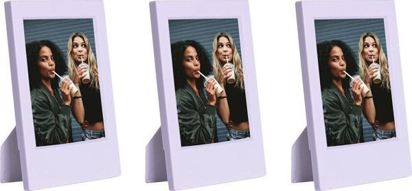 Instax Mini Film Uyumlu Lila 3'lü Klasik Fotoğraf Çerçeve Seti - Image 1