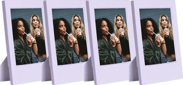 Instax Mini Film Uyumlu Lila 4'lü Klasik Fotoğraf Çerçeve Seti - Image 1