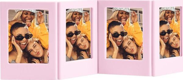 Instax Mini Film Uyumlu Pembe 4'lü Mıknatıslı Fotoğraf Çerçeve Seti - Image 1