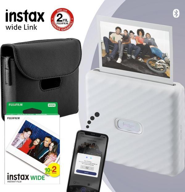 Instax Wide Link Beyaz Akıllı Yazıcı ve Çantalı Hediye Seti 4 - Image 1