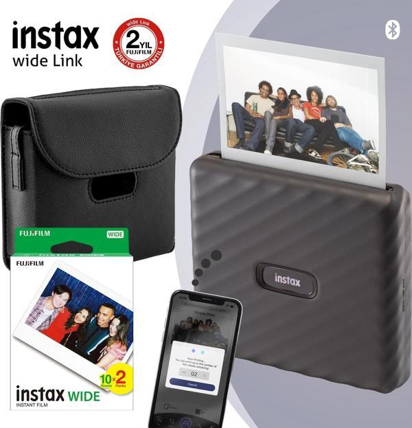 Instax Wide Link Gri Akıllı Yazıcı ve Çantalı Hediye Seti 4 - Image 1