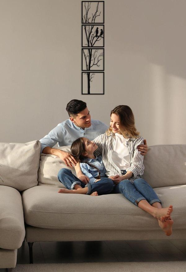 Dekadron Dallar Ve Kuşlar Metal Duvar Dekoru - Image 1