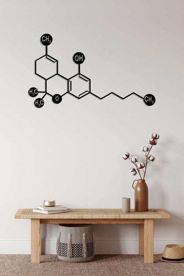 Dekadron THC Molekül Metal Duvar Dekoru - Image 1
