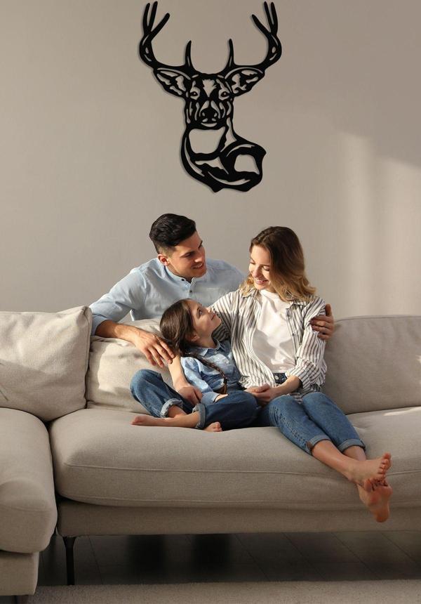 Dekadron Geyik Başı Metal Duvar Dekoru - Image 1