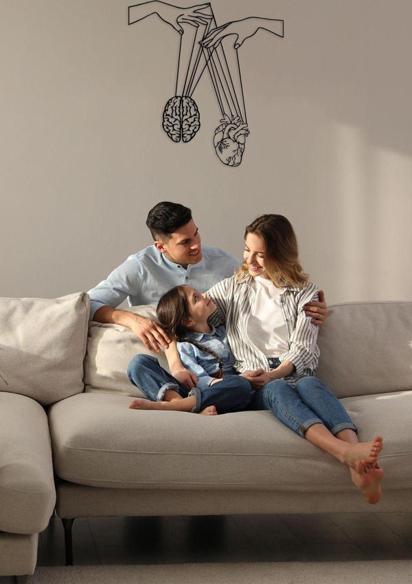 Dekadron Beyin ve Kalp Metal Duvar Dekoru - Image 1