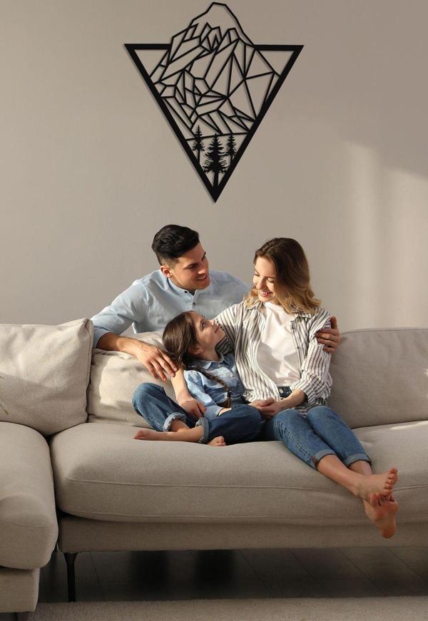 Dekadron Üçgen Dağ Metal Duvar Dekoru - Image 1