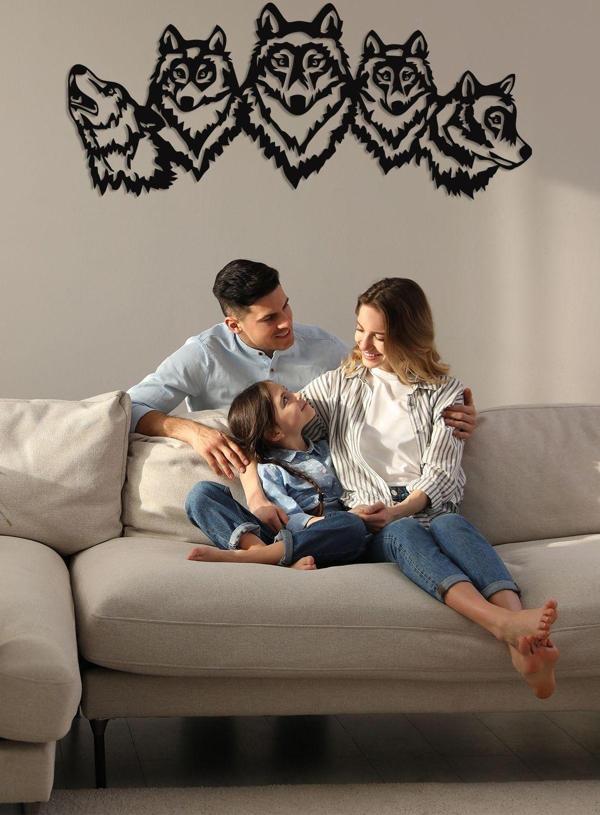 Dekadron Kurt Ailesi Metal Duvar Dekoru - Image 1