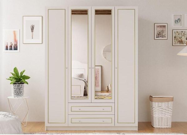 Rabi Gold Country Camlı 4 Kapak 2 Çekmeceli Gardırop - Image 1