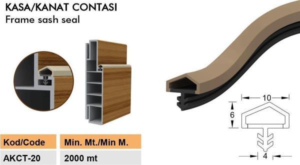 Contacall Ahşap Kapı Contası Ahşap Kapı Fitili Siyah 6 Metre - Image 1