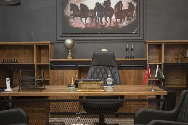 Masif Ağaç Ofis Takım 140 cm - Image 1
