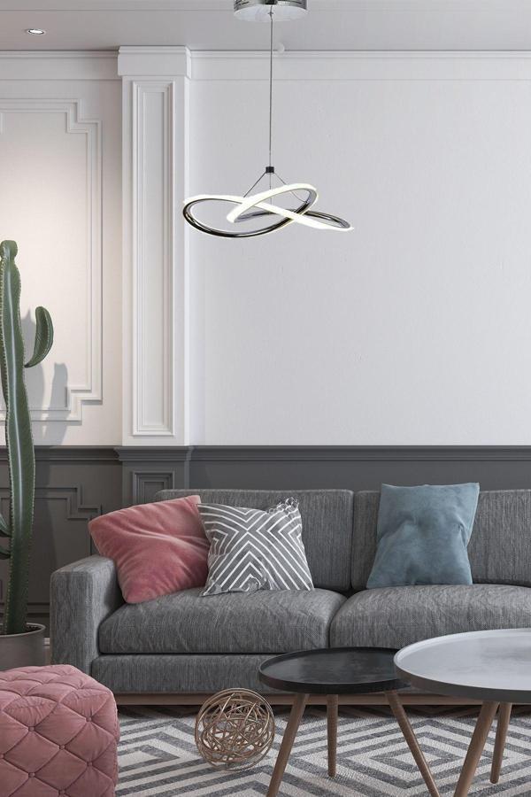 Power Led Avize Mutfak Koridor Çocuk Oturma Yatak Odası 3 Renk Gün Işığı-Beyaz-Sarı Işık -Krom Gövde - Image 1