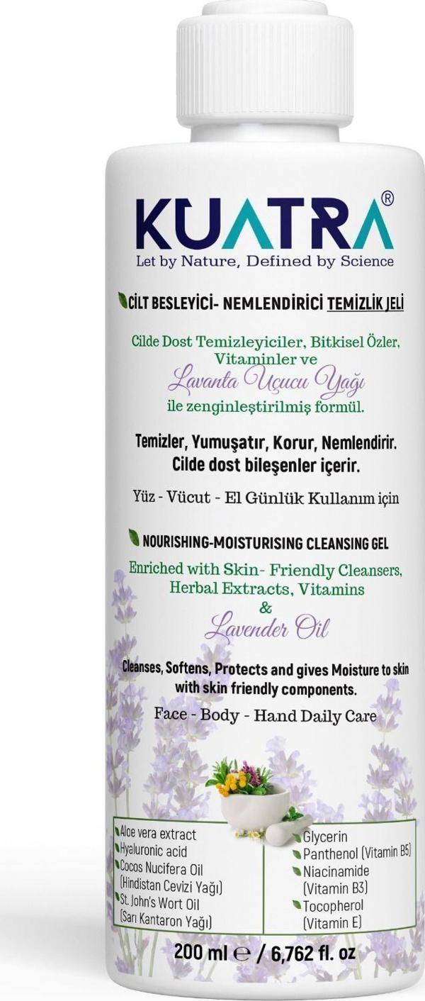 Kuatra Nemlendirici Besleyici Temizlik Jeli (Tıbbi Lavanta (Lavandula Angustifolia) uçucu yağı içeren) 200ml - Image 1
