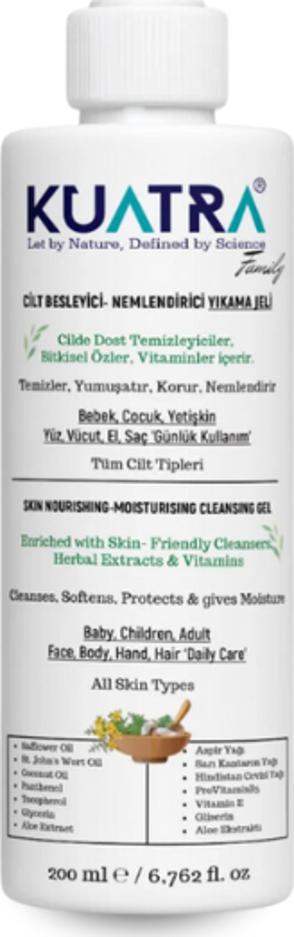 Kuatra Nemlendirici Besleyici Temizlik Jeli 200ml (kokusuz) - Image 1