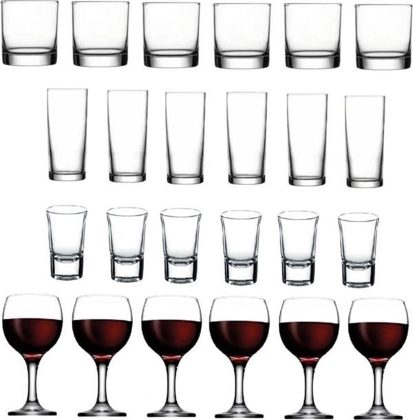 Paşabahçe bardak seti takımı 24 prç. rakı viski shot bardağı kadeh seti - Image 1