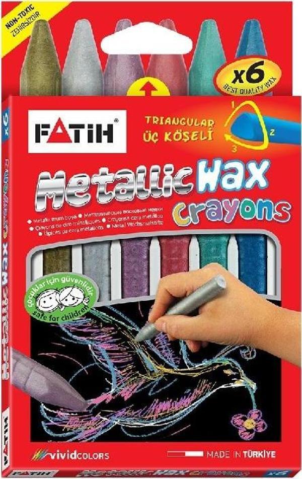 Fatih 6 Renk Metalik Crayon Jumbo Mum Boya 50180 - Image 1