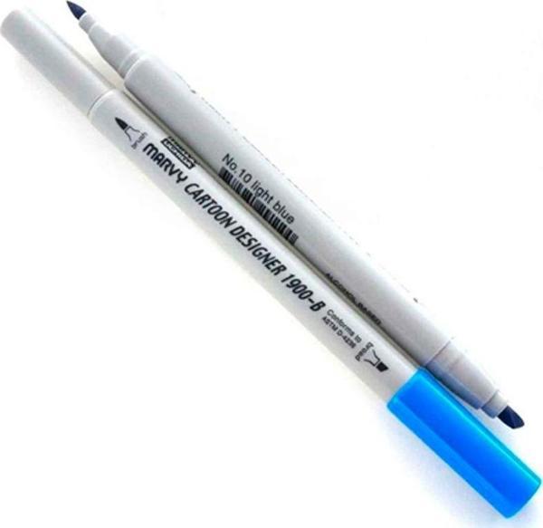 Marvy 1900-S/10 Lıght Blue Çift Uçlu Grafik Kalemi - Image 1