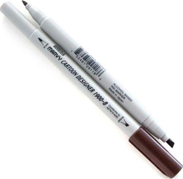 Marvy 1900-S/18 Dark Brown Çift Uçlu Grafik Kalemi - Image 1
