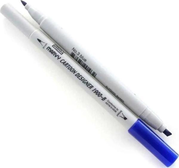 Marvy 1900-S/3 Blue Çift Uçlu Grafik Kalemi - Image 1