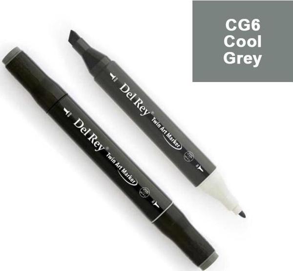 Del Rey Twın Marker Cg6 Cool Grey Çift Uçlu Grafik Kalemi Mn-Drcg6 - Image 1