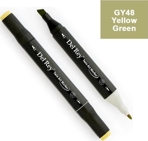 Del Rey Twın Marker Gy48 Yellow Green Çift Uçlu Grafik Kalemi Mn-Dr048 - Image 1