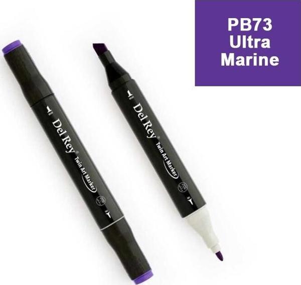 Del Rey Twın Marker Pb73 Ultra Marine Çift Uçlu Grafik Kalemi Mn-Dr073 - Image 1