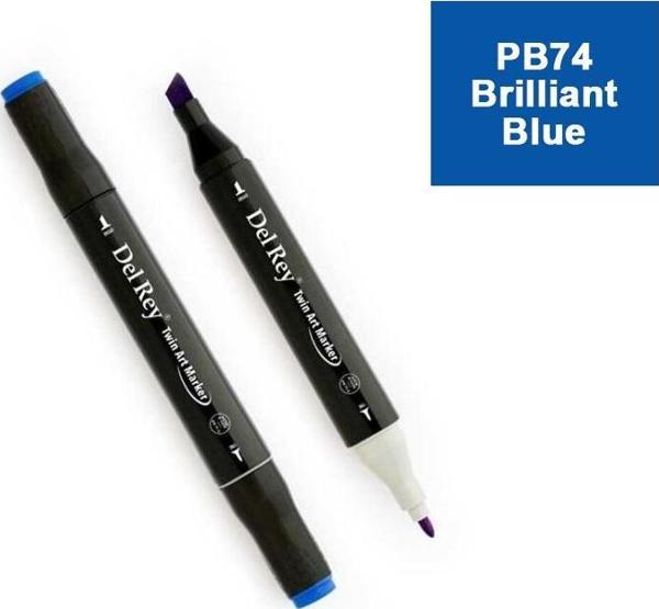 Del Rey Twın Marker Pb74 Brilliant Blue Çift Uçlu Grafik Kalemi Mn-Dr074 - Image 1