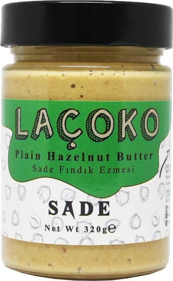 Laçoko 320 Gram Şekersiz, Katkısız, Glutensiz, Vegan, Doğal Sade Fındık Ezmesi - Image 1