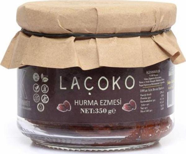 Laçoko 350 Gram Şekersiz,Katkısız,Vegan, Doğal Hurma Ezmesi – Hurma Dolgusu - Hurma Püresi - Image 1