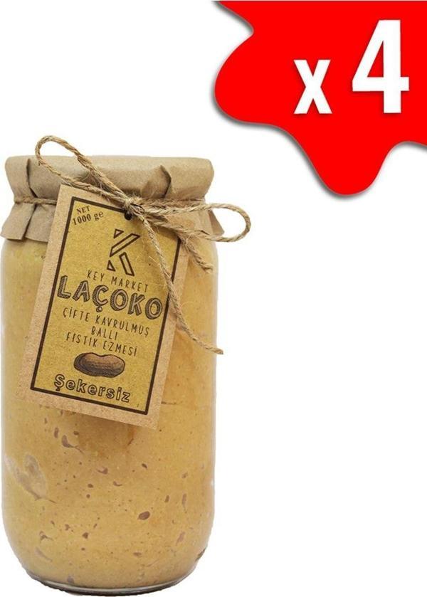 Laçoko 4 Kg Şekersiz, Katkısız, Glutensiz, Doğal Çifte Kavrulmuş Ballı Yer Fıstığı Ezmesi - Image 1
