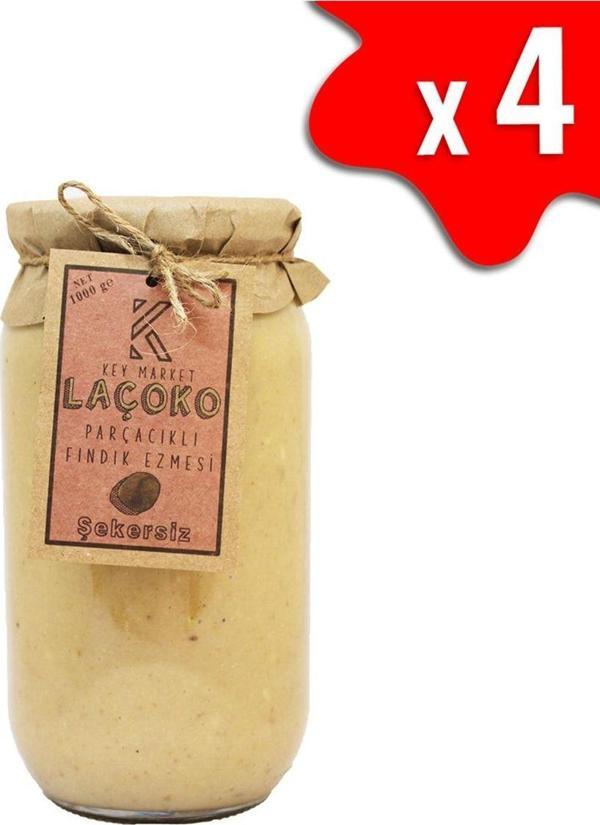 Laçoko 4 Kg Şekersiz, Katkısız, Glutensiz, Vegan, Doğal Parçacıklı Fındık Ezmesi - Image 1
