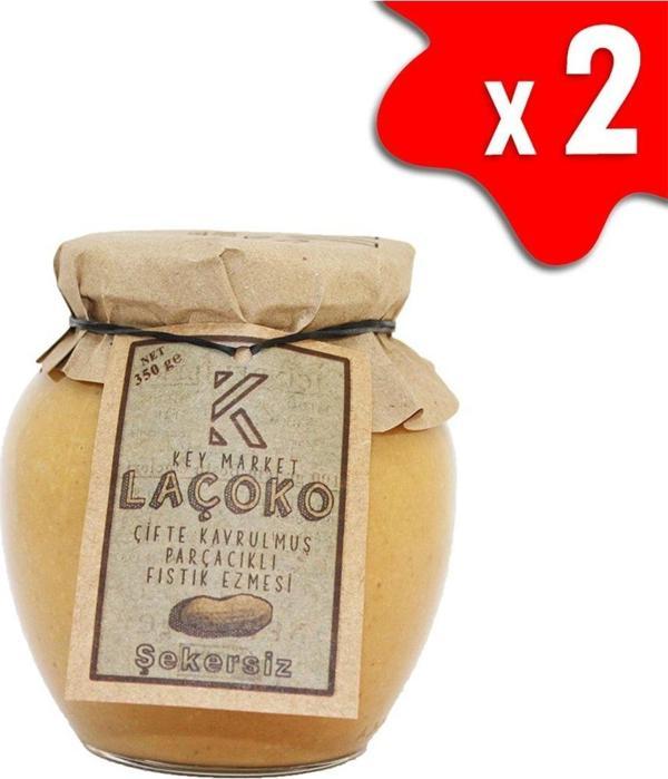 Laçoko 700 Gram Şekersiz, Katkısız, Glutensiz, Vegan, Çifte Kavrulmuş Parçacıklı Yer Fıstığı Ezmesi - Image 1