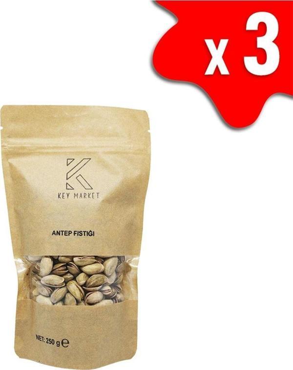 Key Market 750 Gram Doğal, Kavrulmuş Kabuklu Tuzlu Ana Çıtlak Taze Antep Fıstığı - Image 1