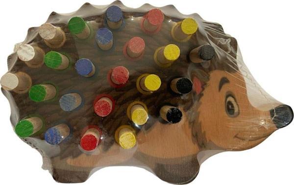 Key Market Eğitici Montessori Ahşap Oyuncak Renkli Tak Çıkar Ahşap Kirpi Oyuncak - Image 1