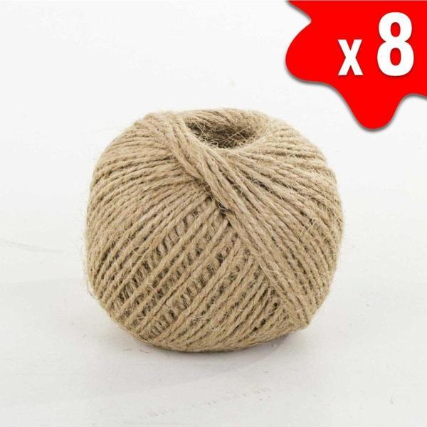 Key Market Jut Dekoratif 8 Top – 100 Metre 100 Gram Çuval Hasır Halat Ipi (8 Adet) - Image 1
