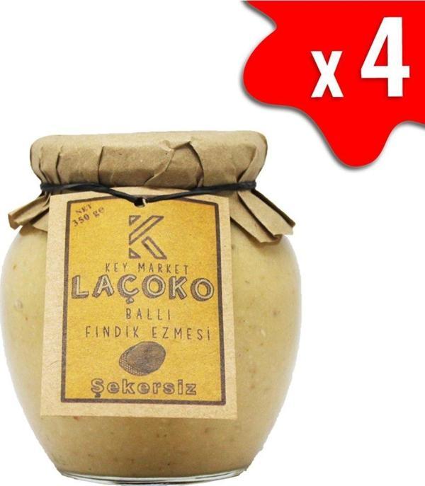 Laçoko 1400 Gram Şekersiz, Katkısız, Glutensiz, Doğal Ballı Fındık Ezmesi - Image 1