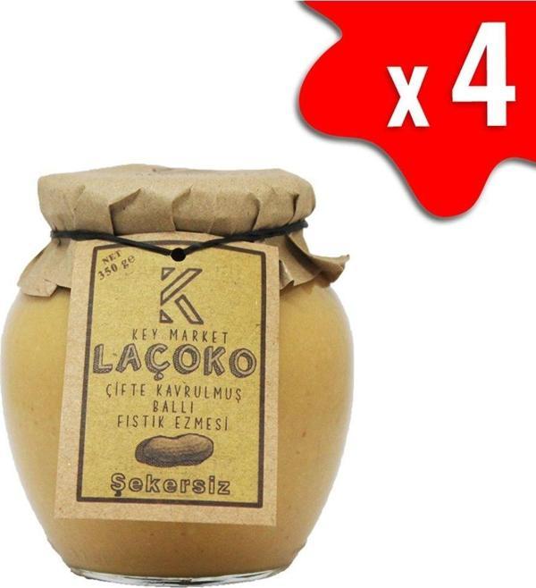 Laçoko 1400 Gram Şekersiz, Katkısız, Glutensiz, Doğal Çifte Kavrulmuş Ballı Yer Fıstığı Ezmesi - Image 1